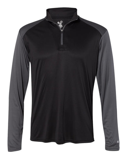 Badger Ultimate SoftLock™ Sport Quarter-Zip Pullover 4006 #color_Black/ Graphite