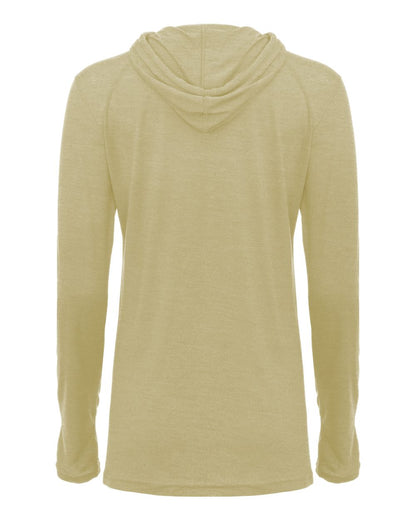 Badger Women's Tri-Blend Surplice Long Sleeve Hooded T-Shirt 4965 #color_Vegas Gold Heather