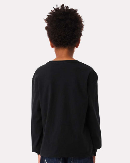 BELLA + CANVAS Youth 6oz. Heavyweight Long Sleeve Tee 3511Y #colormdl_Black