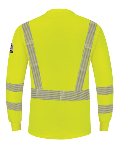 Bulwark Men's Tall Hi-Visibility Lightweight Long Sleeve Henley SML4T #color_Yellow/ Green