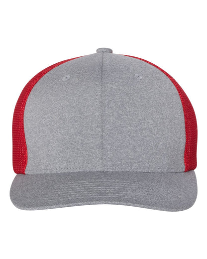 Flexfit Mélange Trucker Cap 6311 #color_Heather Grey/ Red