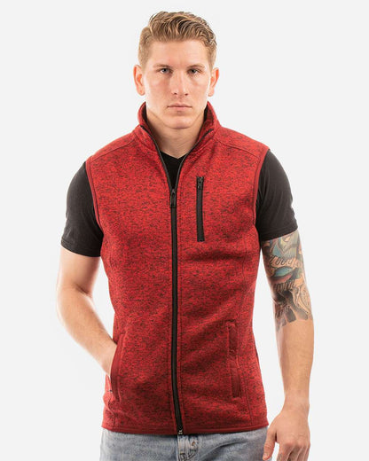 Burnside Men's Sweater Knit Vest 3910 #colormdl_Heather Red