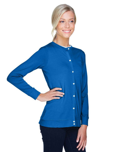 Devon & Jones Women's Perfect Fit™ Ribbon Cardigan DP181W #colormdl_French Blue