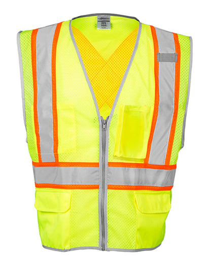 Kishigo Unisex Premium Brilliant Series® X Back Dual Compliant Vest 1576-1577 #color_Lime