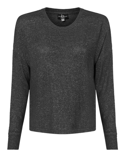 Boxercraft Women's Cuddle Fleece Boxy Crewneck Pullover L06 #color_Charcoal Heather