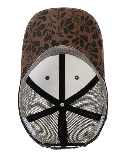 Infinity Her Women's Modern Trucker Cap CHARLIE #color_Chocolate Floral/ Black