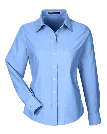 Harriton Women's Long Sleeve Oxford Dress Shirt M600W #color_Light Blue