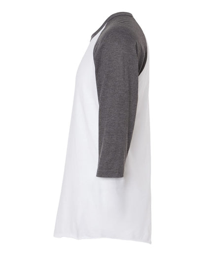 Tultex Fine Jersey Raglan T-Shirt 245 #color_White/ Heather Charcoal