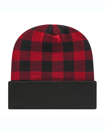 CAP AMERICA USA-Made Plaid Beanie RKP12 CAP AMERICA USA-Made Plaid Beanie RKP12