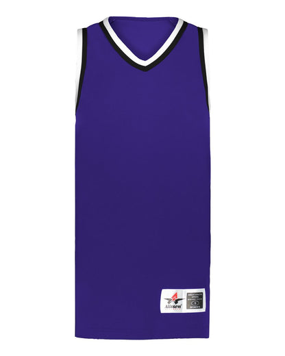Alleson Athletic Women's Retro Basketball Jersey A55000 #color_Purple/ Black/ White