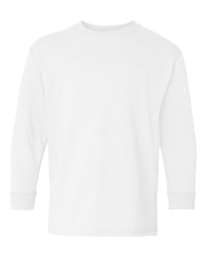 Gildan Youth Heavy Cotton™ Long Sleeve T-Shirt 5400B #color_White