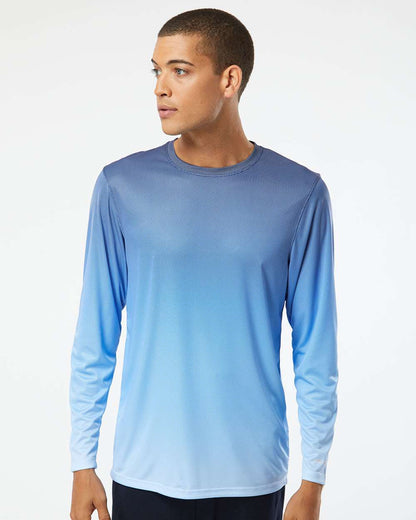 Paragon Unisex Barbados Performance Pin Dot Long Sleeve T-Shirt 225 #colormdl_Navy/ Blue Mist