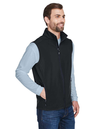 CORE365 Men's Cruise Two-Layer Fleece Bonded Soft Shell Vest CE701 #colormdl_Black
