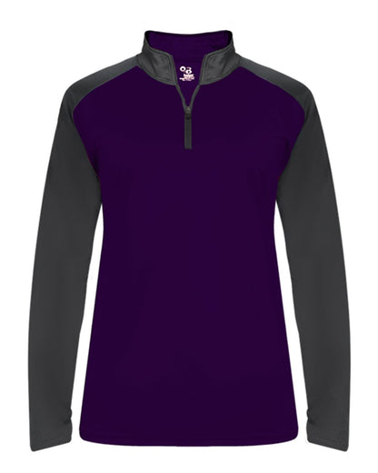 Badger Ultimate SoftLock™ Women's Sport Quarter-Zip Pullover 4008 #color_Purple/ Graphite