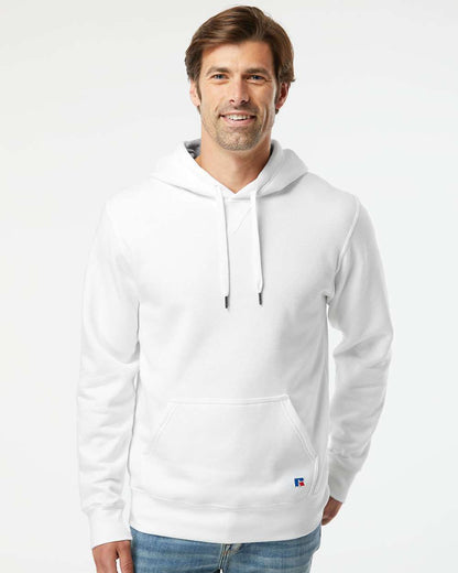 Russell Athletic Unisex Cotton Rich Fleece Hooded Sweatshirt 82ONSM #colormdl_White