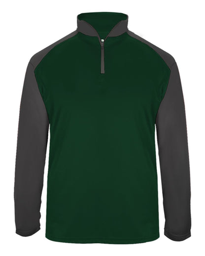 Badger Ultimate SoftLock™ Sport Quarter-Zip Pullover 4006 #color_Forest/ Graphite