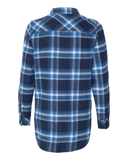 Burnside Women's Yarn-Dyed Long Sleeve Flannel Shirt 5210 #color_Blue/ White