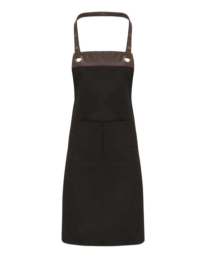 Artisan Collection by Reprime Espresso Bib Apron RP123 #color_Black/ Brown