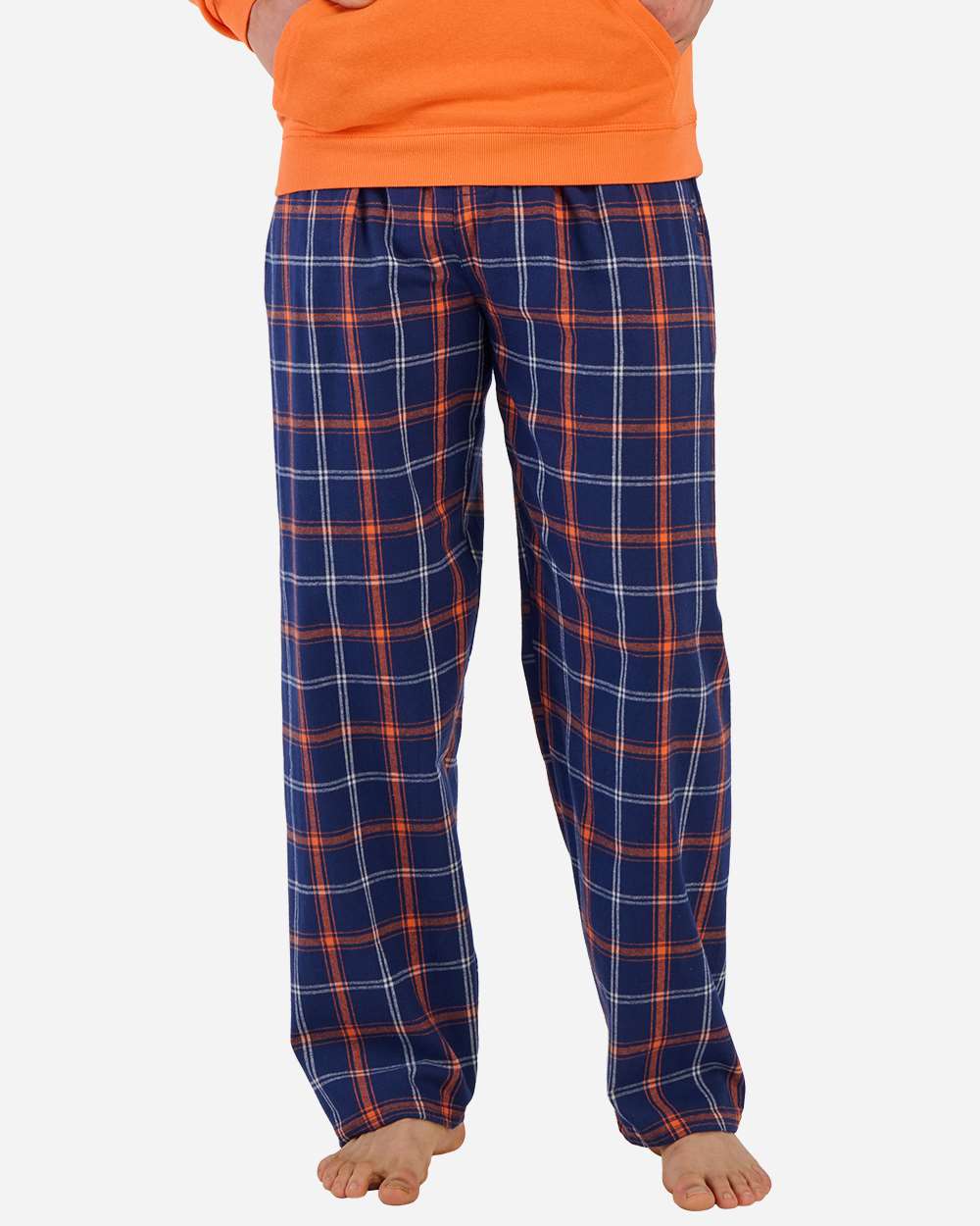 #color_Varsity Navy Orange Plaid