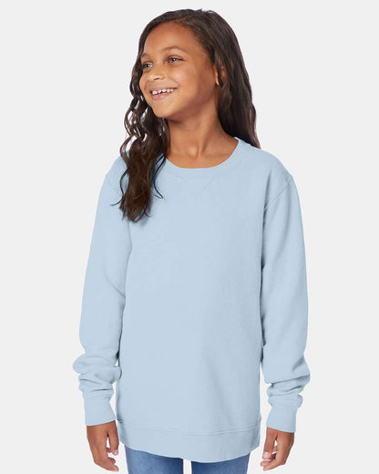 ComfortWash by Hanes Garment-Dyed Youth Crewneck Sweatshirt GDH475 #colormdl_Soothing Blue