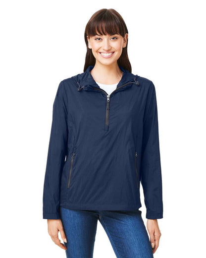 North End Women's Aura Lightweight Packable Anorak NE810W #colormdl_Classic Navy/ Carbon