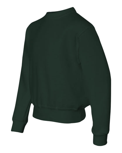 JERZEES Youth NuBlend® Crewneck Sweatshirt 562BR #color_Forest Green