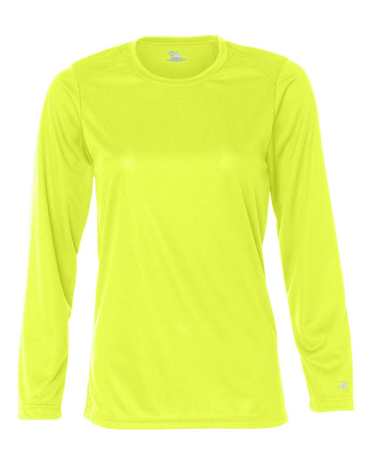 Badger Women's B-Core Long Sleeve T-Shirt 4164 #color_Safety Yellow