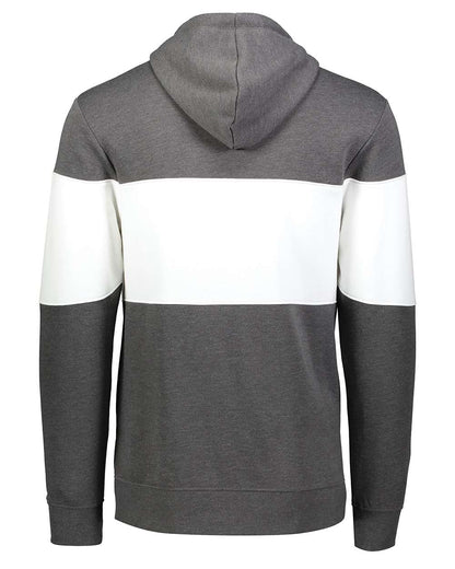 Holloway Men's All-American Fleece Colorblocked Hooded Sweatshirt 229563 #color_Carbon Heather/ White