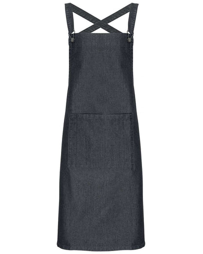 Artisan Collection by Reprime Cross Back Barista Bib Apron RP129 #color_Black Denim