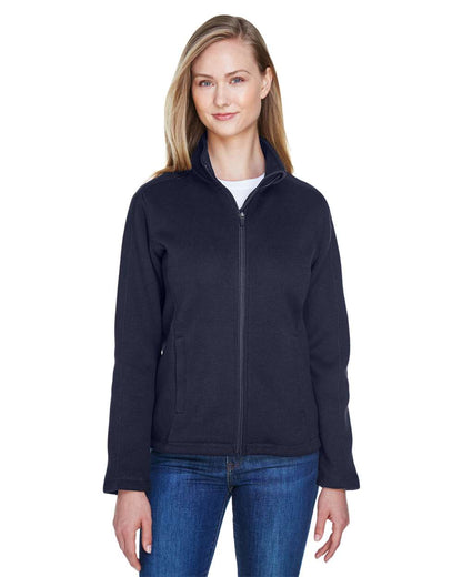 Devon & Jones Women's Bristol Full-Zip Sweater Fleece Jacket DG793W #colormdl_Navy