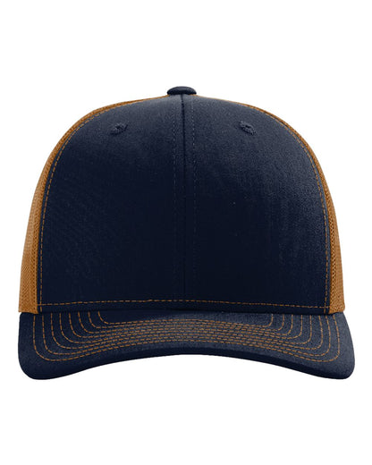 Richardson Snapback Trucker Cap 112 #color_Navy/ Carmel