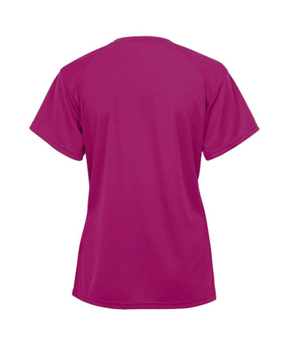 Badger Youth B-Core V-Neck T-Shirt 2162 #color_Hot Pink