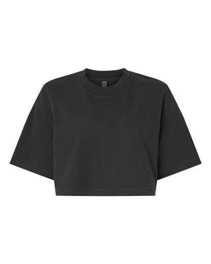 BELLA + CANVAS Women's Garment-Dyed Cropped Tee 6882GD #color_Washed Black