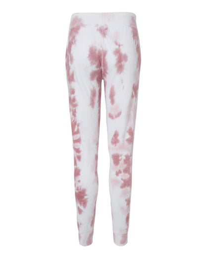 J. America Unisex Tie-Dyed Fleece Joggers 8884 #color_Dusty Rose Tie Dye