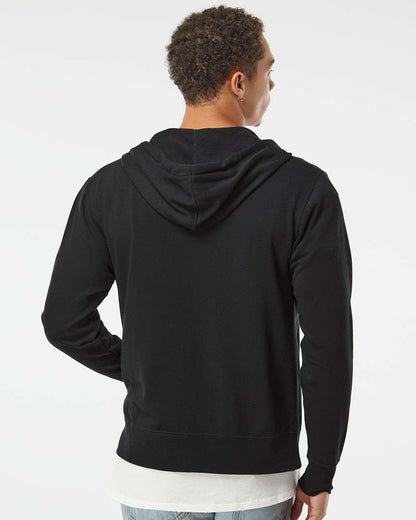 Independent Trading Co. Heathered French Terry Full-Zip Hooded Sweatshirt PRM90HTZ #colormdl_Black