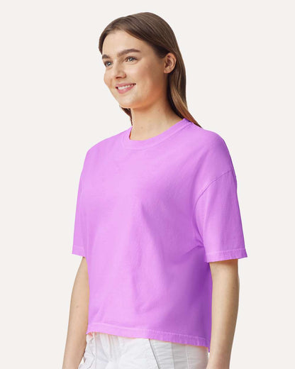 Comfort Colors Women's Garment-Dyed Heavyweight Boxy T-Shirt 3023CL #colormdl_Neon Violet