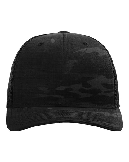 Richardson Tactical Trucker Cap 112PT #color_Mulitcam Black