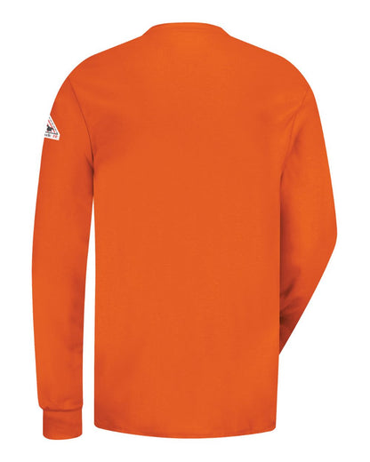 Bulwark Men's Tall Long Sleeve Tagless Henley Shirt SEL2T #color_Orange