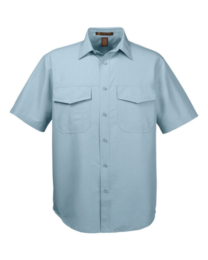 Harriton Men's Key West Short Sleeve Performance Staff Shirt M580 #color_Cloud Blue