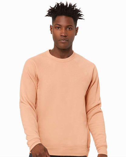 BELLA + CANVAS Sponge Fleece Raglan Crewneck Sweatshirt 3901 #colormdl_Peach