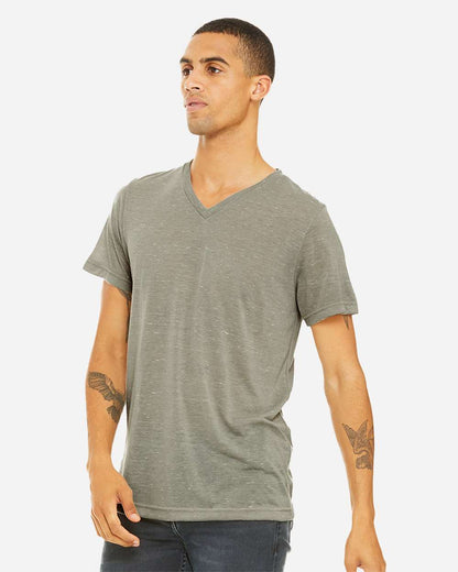 BELLA + CANVAS Unisex Textured Jersey V-Neck Tee 3655 #colormdl_Stone Marble