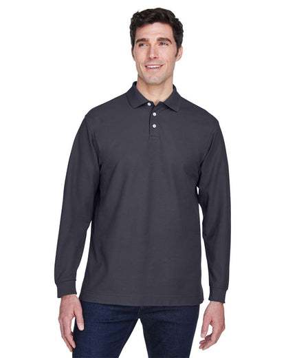 Devon & Jones Men's Pima Piqué Long Sleeve Polo D110 #colormdl_Navy