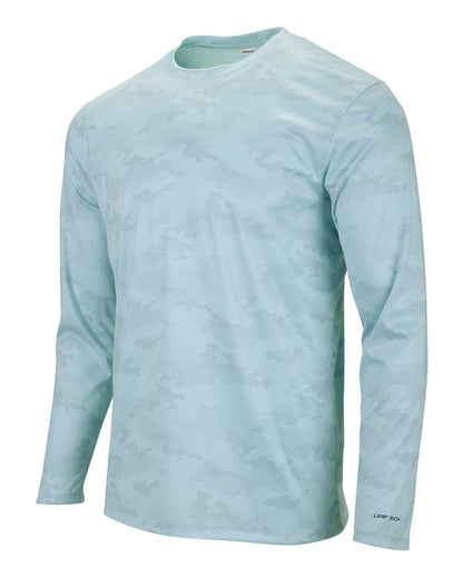 Paragon Unisex Pompano Performance Camo Long Sleeve T-Shirt 217 #color_Aqua Blue