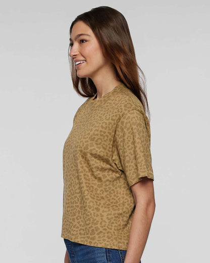 LAT Women's Boxy Tee 3518 #colormdl_Brown Leopard