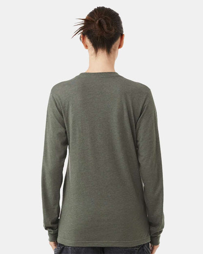 BELLA + CANVAS Heather CVC Long Sleeve Tee 3501CVC #colormdl_Heather Military Green