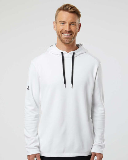Adidas Men's Textured Mixed Media Midweight Hooded Sweatshirt A530 #colormdl_White