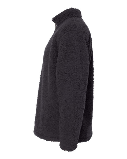 J. America Men's Sherpa Quarter-Zip Pullover 8454 #color_Black