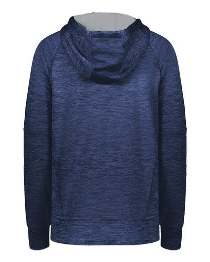 Holloway Women's All-Pro Performance Fleece Hooded Sweatshirt 223780 #color_Navy Heather/ Silver