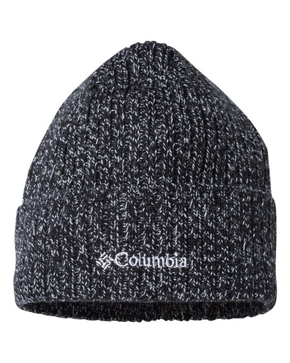 Columbia Watch Cap Cuffed Beanie 146409 #color_Black/ White Marled