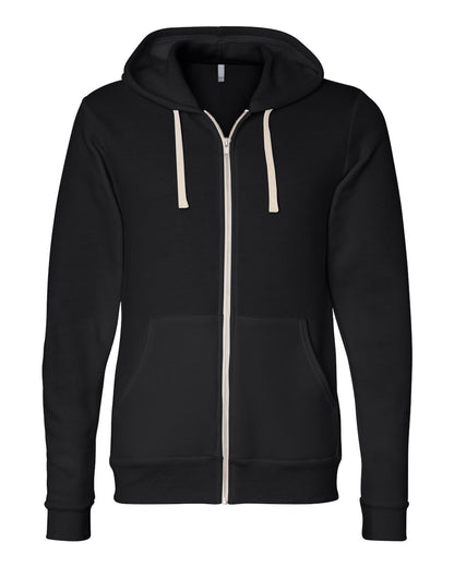 BELLA + CANVAS Triblend Sponge Fleece Full-Zip Hoodie 3909 #color_Solid Black Triblend